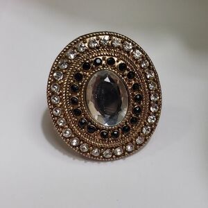 Gold Rhinestone Fashion Ring